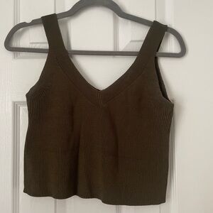 Women's Olive Green Knit Tank Top
